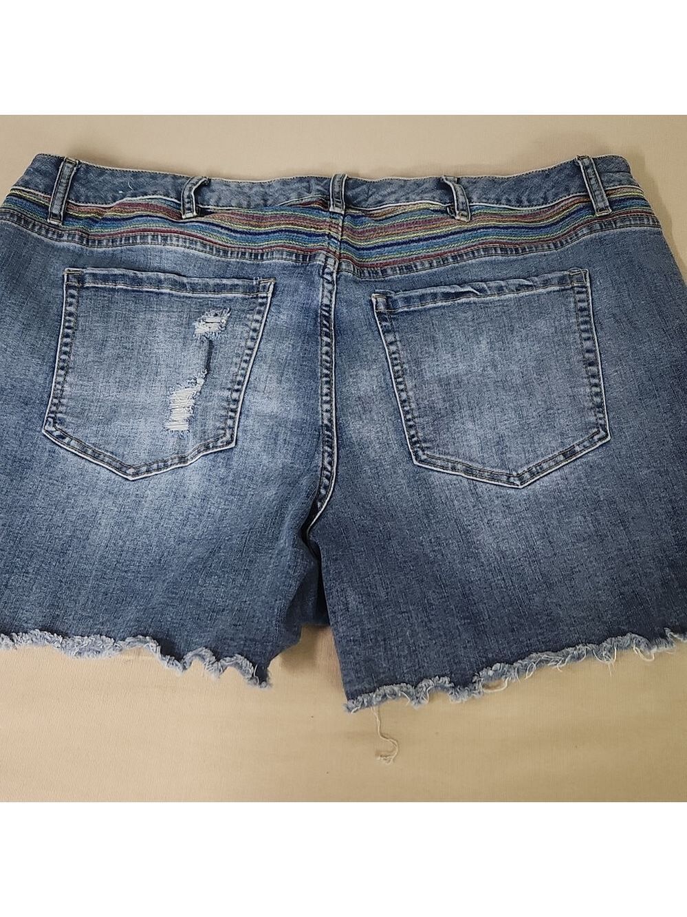 Lane Bryant Jean Shorts With Rainbow Accents Size 22 - Picture 4 of 4